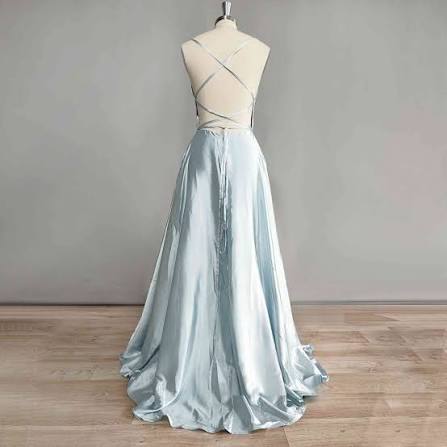 LUMI Hollywood Liquid Silk Satin Backless Evening Gown