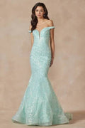 LUMI Met Gala Crystal Embellished Corset Mesh Gown