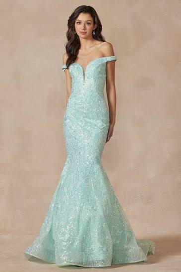 LUMI Met Gala Crystal Embellished Corset Mesh Gown